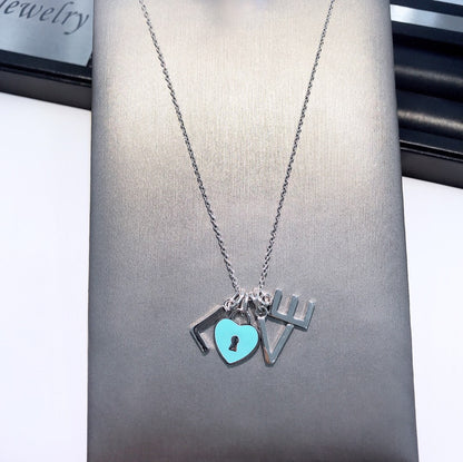[Clover Jewelry]COLLAR LOVE PLATA NECKLACE