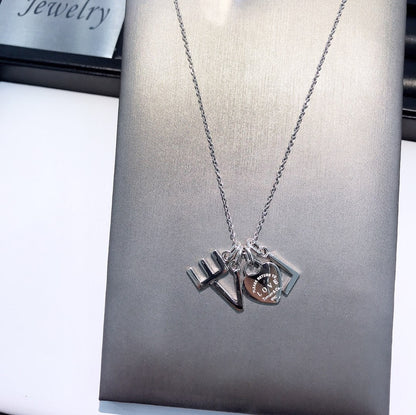 [Clover Jewelry]COLLAR LOVE PLATA NECKLACE