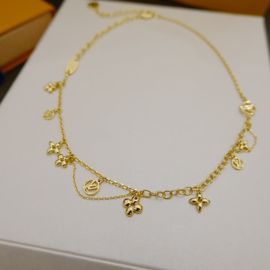 [⭐Clover Jewelry]BLOOMING SUPPLE NECKLACE BRASS