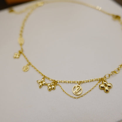 [⭐Clover Jewelry]BLOOMING SUPPLE NECKLACE BRASS