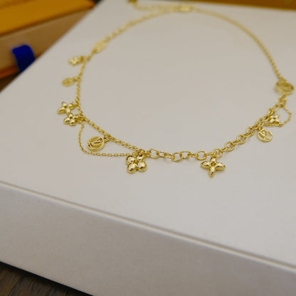 [⭐Clover Jewelry]BLOOMING SUPPLE NECKLACE BRASS
