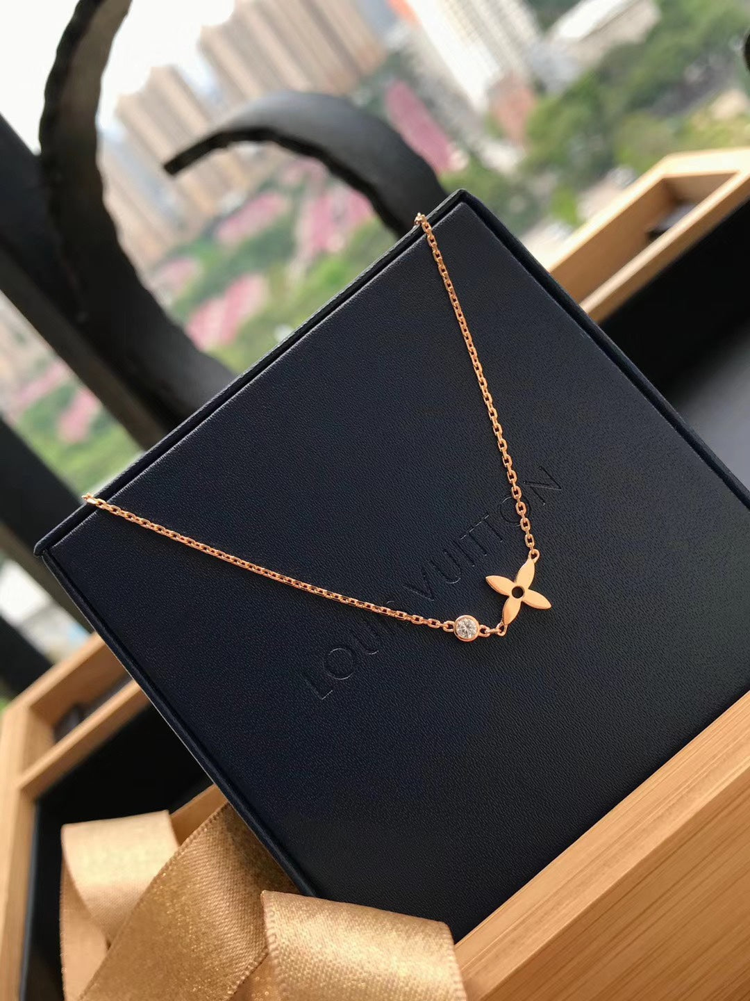[⭐Clover Jewelry]BLOSSOM PENDANT PINK GOLD AND DIAMOND