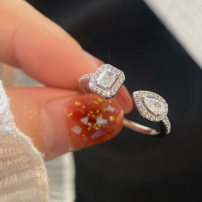 [⭐Clover Jewelry]MY TWIN TOI & MOI SILVER DIAMOND RING