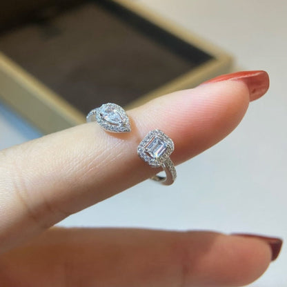 [⭐Clover Jewelry]MY TWIN TOI & MOI SILVER DIAMOND RING