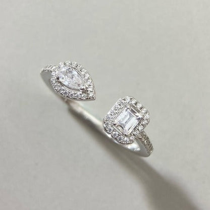 [⭐Clover Jewelry]MY TWIN TOI & MOI SILVER DIAMOND RING