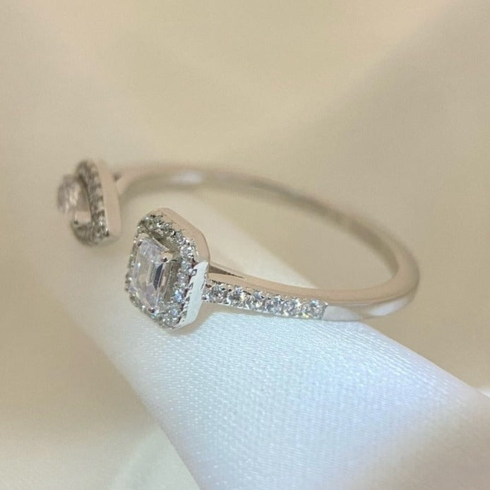 [⭐Clover Jewelry]MY TWIN TOI & MOI SILVER DIAMOND RING