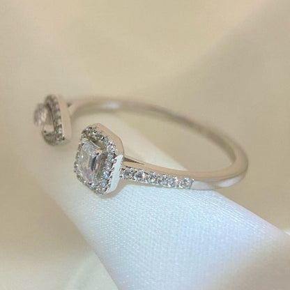 [⭐Clover Jewelry]MY TWIN TOI & MOI SILVER DIAMOND RING