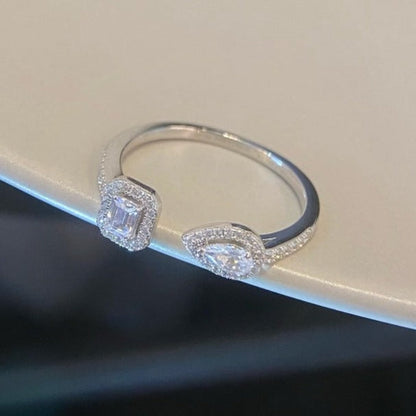 [⭐Clover Jewelry]MY TWIN TOI & MOI SILVER DIAMOND RING
