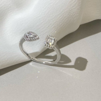 [⭐Clover Jewelry]MY TWIN TOI & MOI SILVER DIAMOND RING