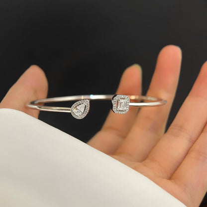 [⭐Clover Jewelry]JONC FLEX MY TWIN TOI & MOI SILVER DIAMOND BRACELET