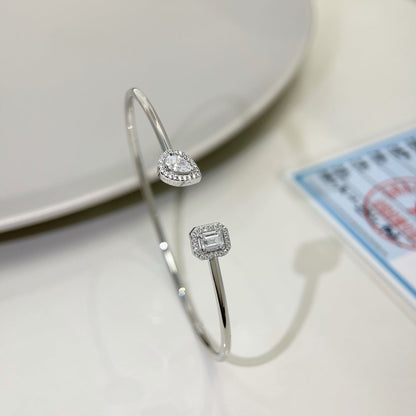 [⭐Clover Jewelry]JONC FLEX MY TWIN TOI & MOI SILVER DIAMOND BRACELET