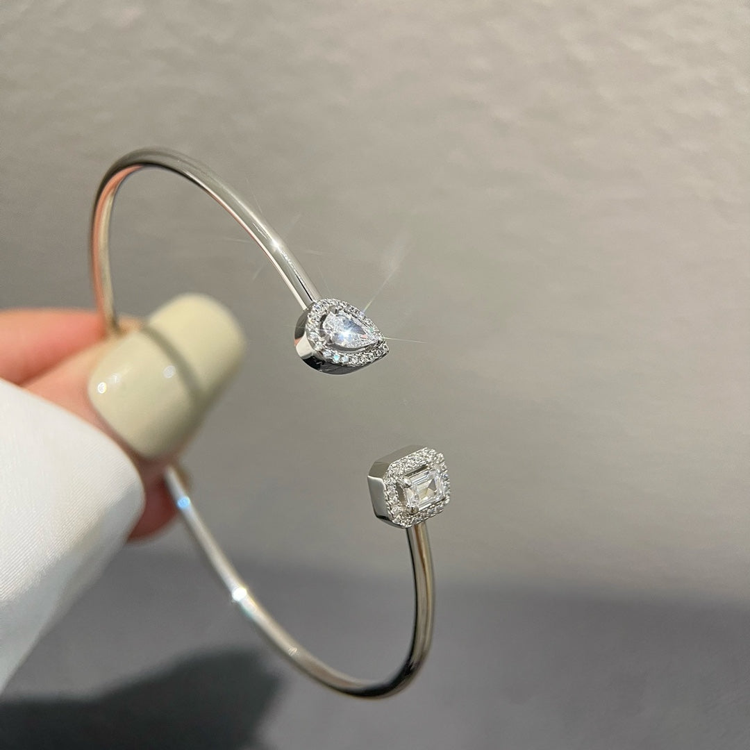 [⭐Clover Jewelry]JONC FLEX MY TWIN TOI & MOI SILVER DIAMOND BRACELET