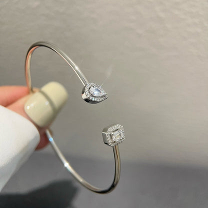[⭐Clover Jewelry]JONC FLEX MY TWIN TOI & MOI SILVER DIAMOND BRACELET