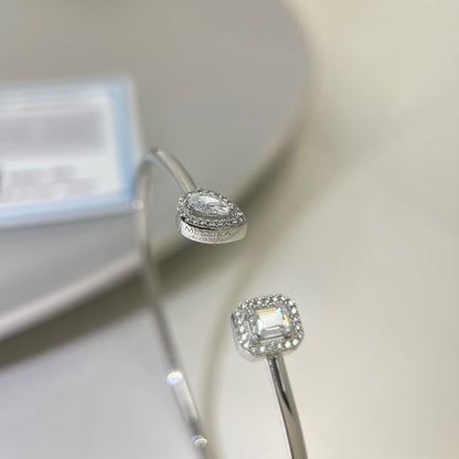 [⭐Clover Jewelry]JONC FLEX MY TWIN TOI & MOI SILVER DIAMOND BRACELET