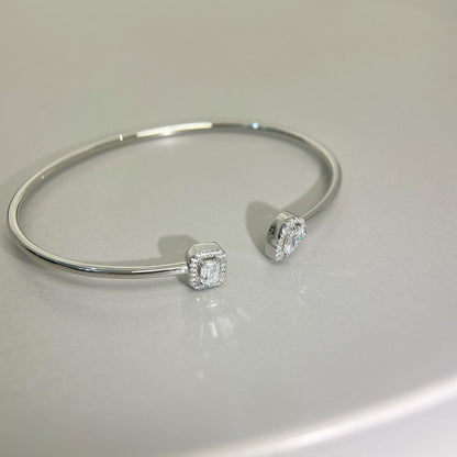 [⭐Clover Jewelry]JONC FLEX MY TWIN TOI & MOI SILVER DIAMOND BRACELET
