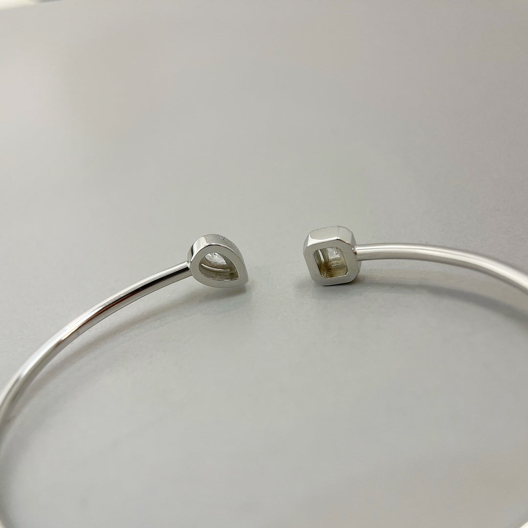 [⭐Clover Jewelry]JONC FLEX MY TWIN TOI & MOI SILVER DIAMOND BRACELET