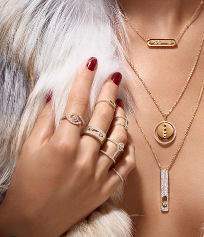 [⭐Clover Jewelry]Demo MOVE PM NECKLACE PINK GOLD DIAMOND