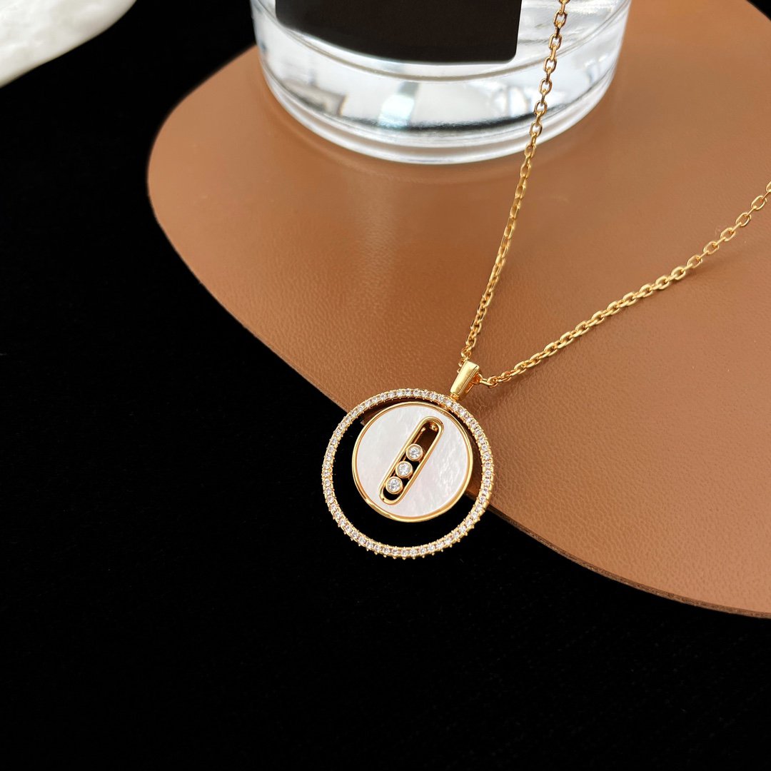 [⭐Clover Jewelry]Demo MOVE MM NACRE BLANCHE DIAMOND NECKLACE