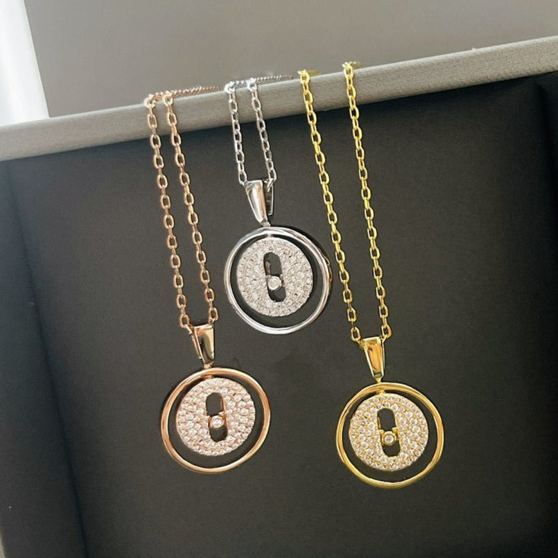 [⭐Clover Jewelry]Demo MOVER PM PAVED NECKLACE