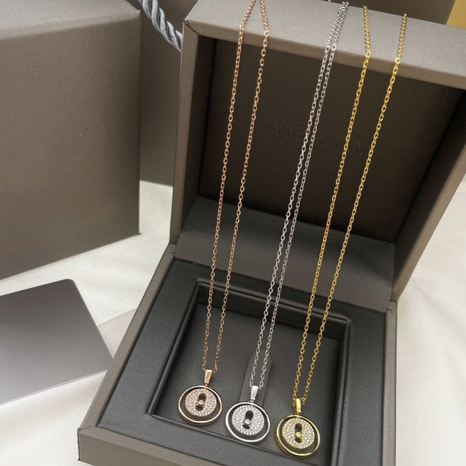 [⭐Clover Jewelry]Demo MOVER PM PAVED NECKLACE