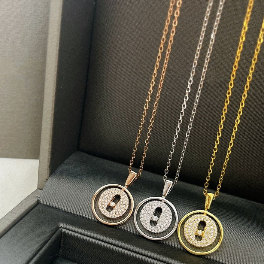 [⭐Clover Jewelry]Demo MOVER PM PAVED NECKLACE