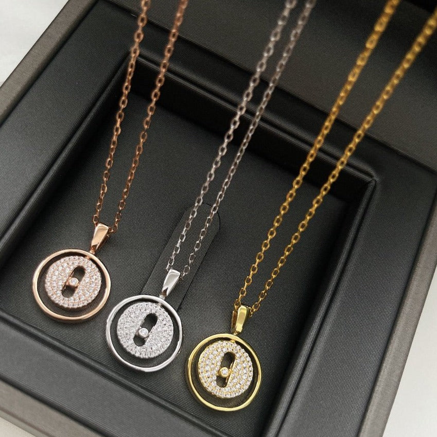 [⭐Clover Jewelry]Demo MOVER PM PAVED NECKLACE