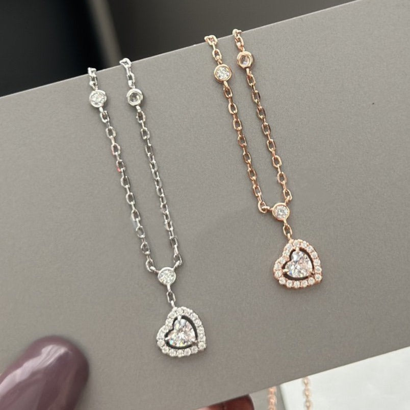 [⭐Clover Jewelry]JOY HEART DIAMOND NECKLACE