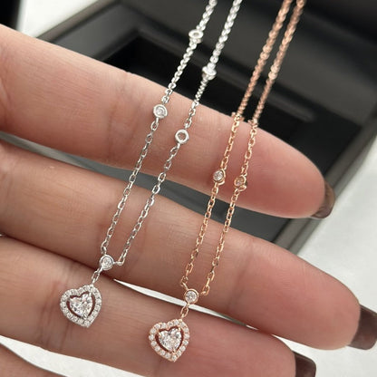 [⭐Clover Jewelry]JOY HEART DIAMOND NECKLACE