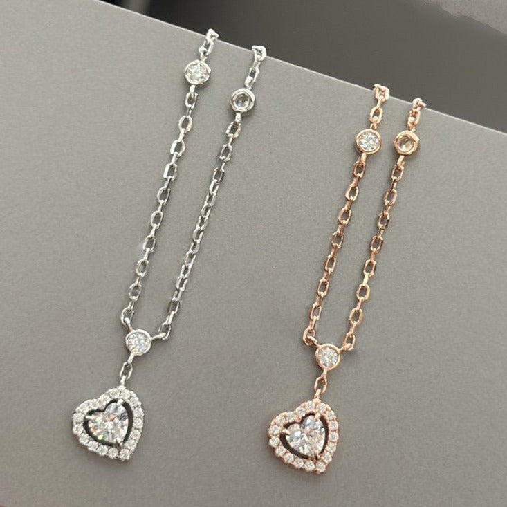 [⭐Clover Jewelry]JOY HEART DIAMOND NECKLACE