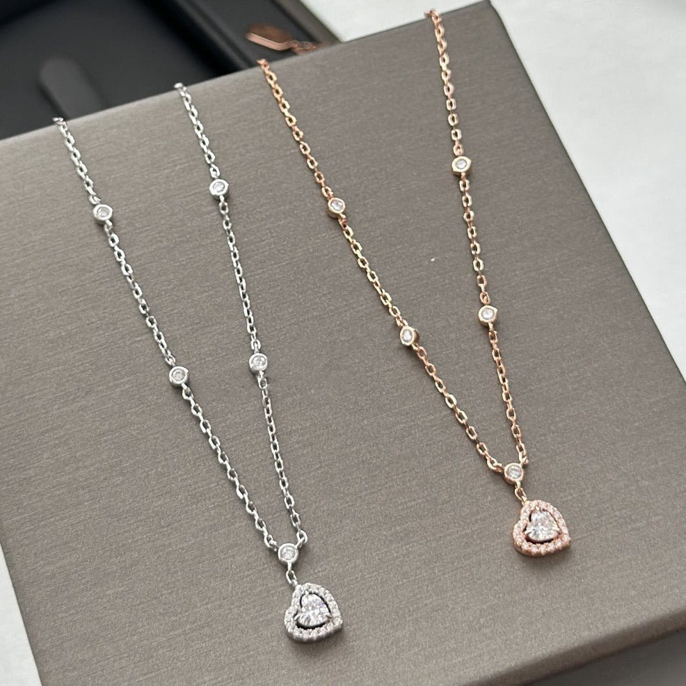 [⭐Clover Jewelry]JOY HEART DIAMOND NECKLACE