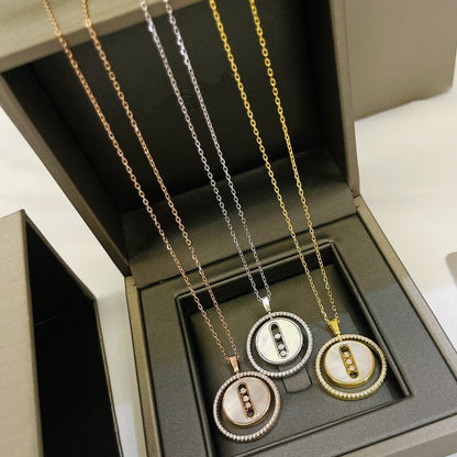 [⭐Clover Jewelry]Demo MOVE MM NACRE BLANCHE DIAMOND NECKLACE
