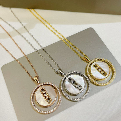 [⭐Clover Jewelry]Demo MOVE MM NACRE BLANCHE DIAMOND NECKLACE