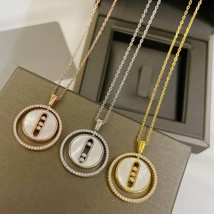 [⭐Clover Jewelry]Demo MOVE MM NACRE BLANCHE DIAMOND NECKLACE