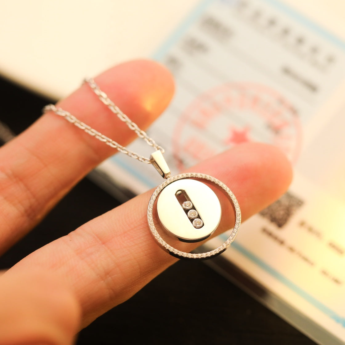 [⭐Clover Jewelry]Demo MOVE MM SILVER DIAMOND NECKLACE