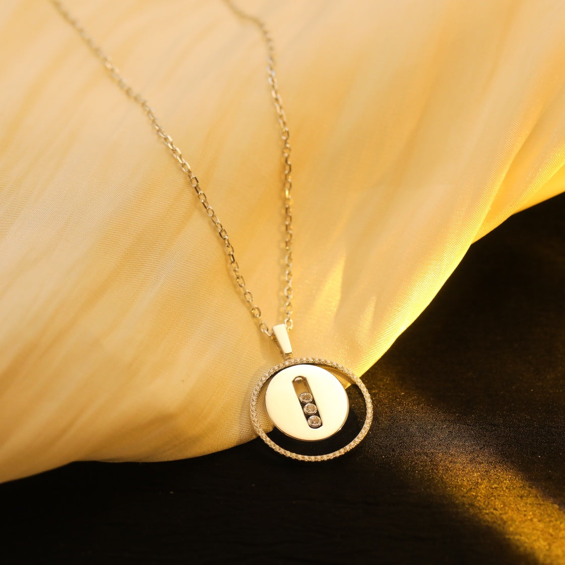 [⭐Clover Jewelry]Demo MOVE MM SILVER DIAMOND NECKLACE