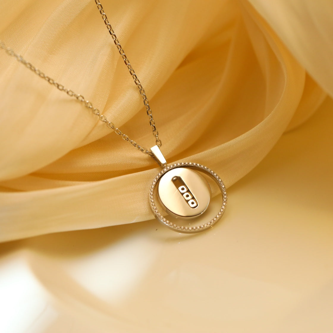 [⭐Clover Jewelry]Demo MOVE MM SILVER DIAMOND NECKLACE