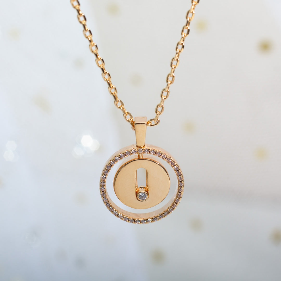 [⭐Clover Jewelry]Demo MOVE PM NECKLACE PINK GOLD DIAMOND