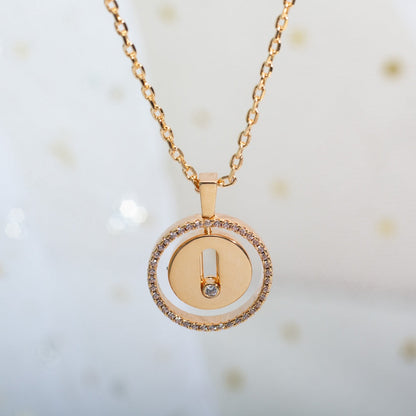 [⭐Clover Jewelry]Demo MOVE PM NECKLACE PINK GOLD DIAMOND