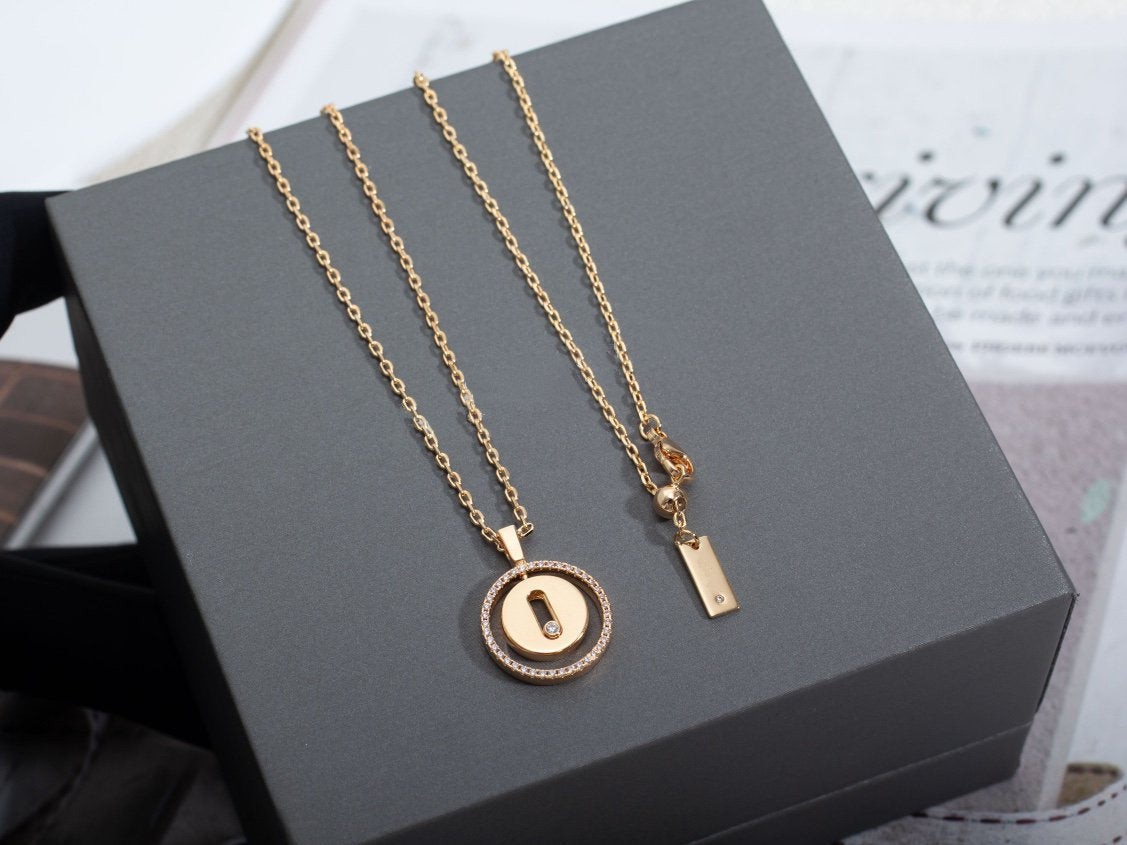 [⭐Clover Jewelry]Demo MOVE PM NECKLACE PINK GOLD DIAMOND