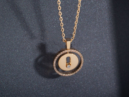 [⭐Clover Jewelry]Demo MOVE PM NECKLACE PINK GOLD DIAMOND