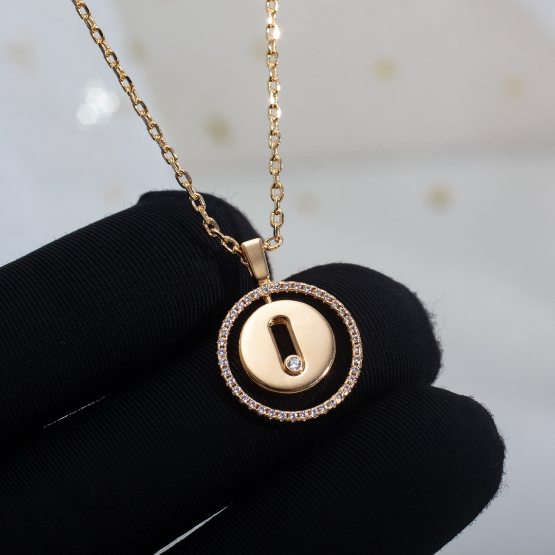 [⭐Clover Jewelry]Demo MOVE PM NECKLACE PINK GOLD DIAMOND