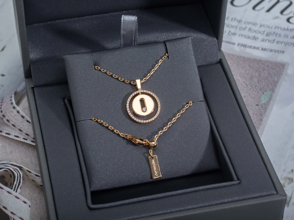 [⭐Clover Jewelry]Demo MOVE PM NECKLACE PINK GOLD DIAMOND