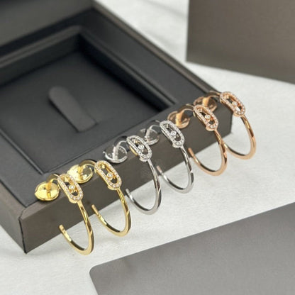 [⭐Clover Jewelry]CREOLES MOVE UNO PM DIAMOND EARRINGS