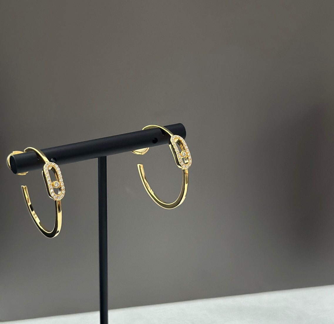 [⭐Clover Jewelry]CREOLES MOVE UNO PM DIAMOND EARRINGS