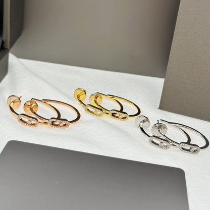 [⭐Clover Jewelry]CREOLES MOVE UNO PM DIAMOND EARRINGS