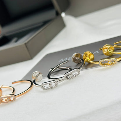 [⭐Clover Jewelry]CREOLES MOVE UNO PM DIAMOND EARRINGS