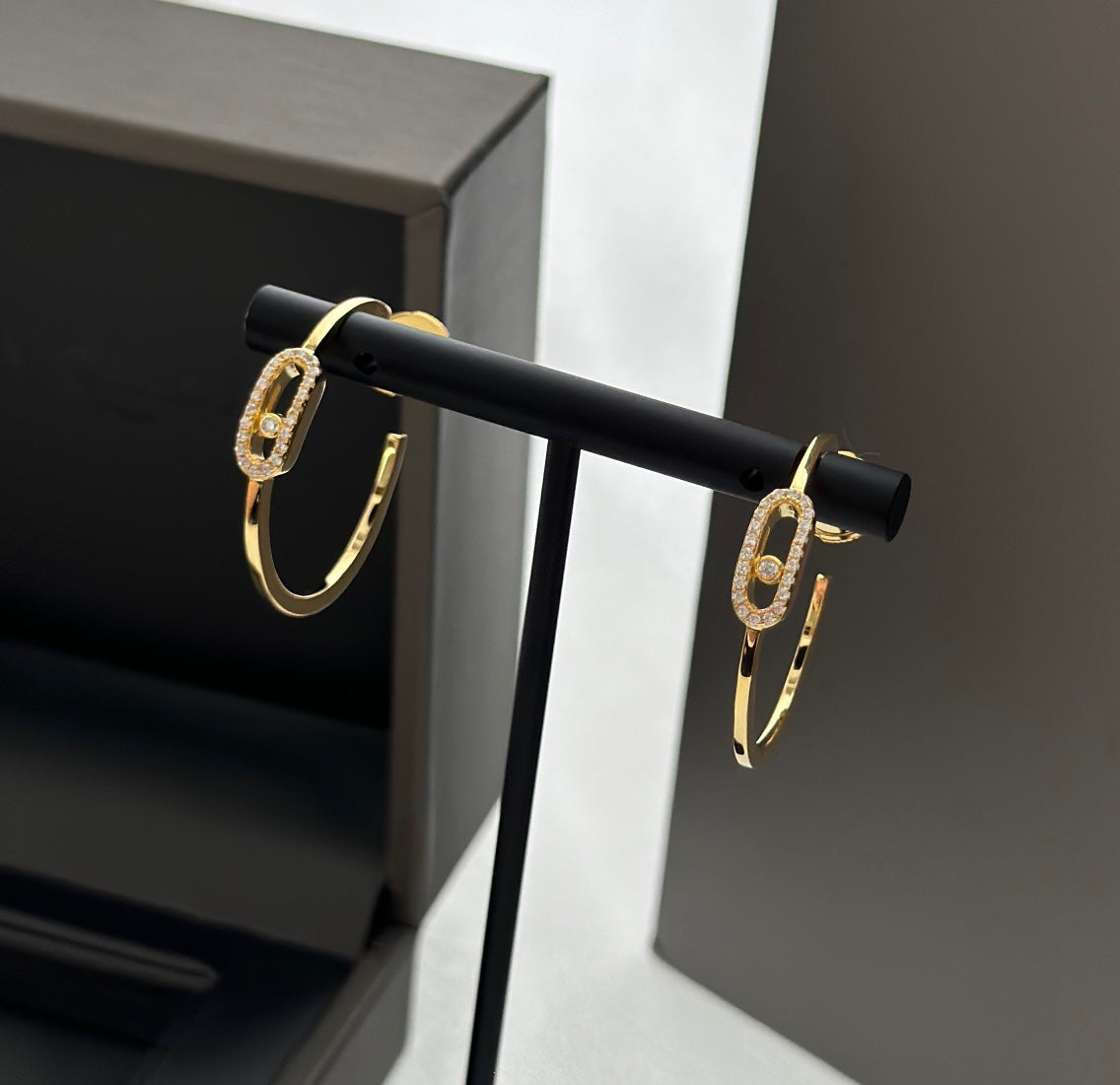 [⭐Clover Jewelry]CREOLES MOVE UNO PM DIAMOND EARRINGS