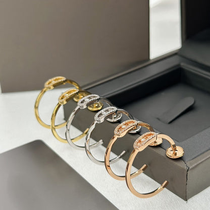 [⭐Clover Jewelry]CREOLES MOVE UNO PM DIAMOND EARRINGS