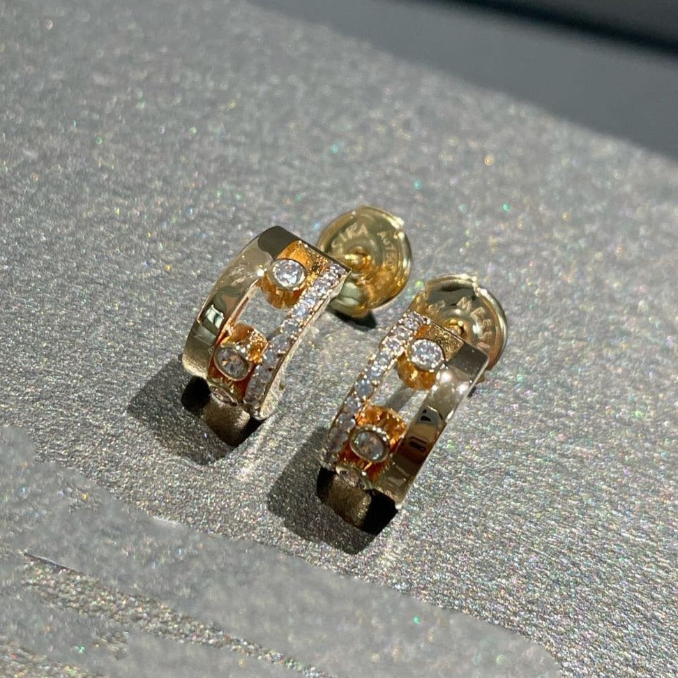 [⭐Clover Jewelry]MOVE ROMANE EARRINGS DIAMOND