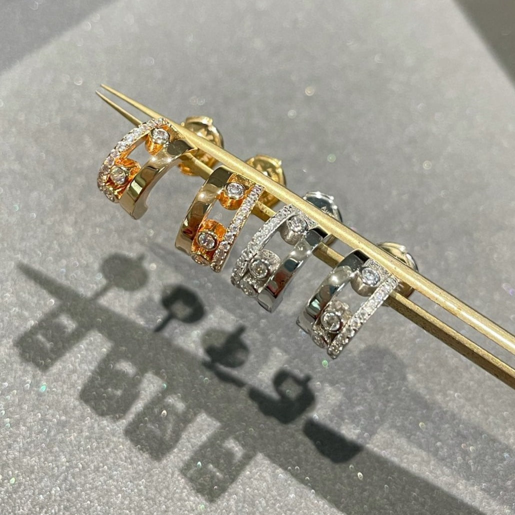 [⭐Clover Jewelry]MOVE ROMANE EARRINGS DIAMOND